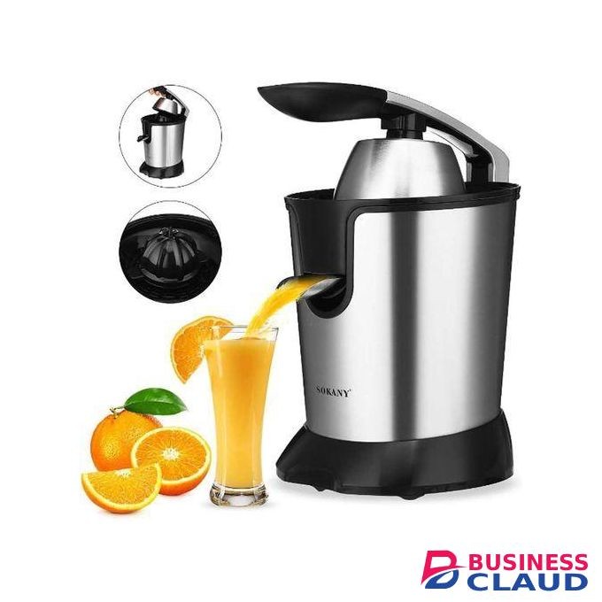 Sokany Quality 350W Electric Citrus Juicer Squeezer With Spiral-Shape Cone, For Orange, Lemon, Grapefruit, BPA-Free, Easy Clean, Black/Stainless Steel