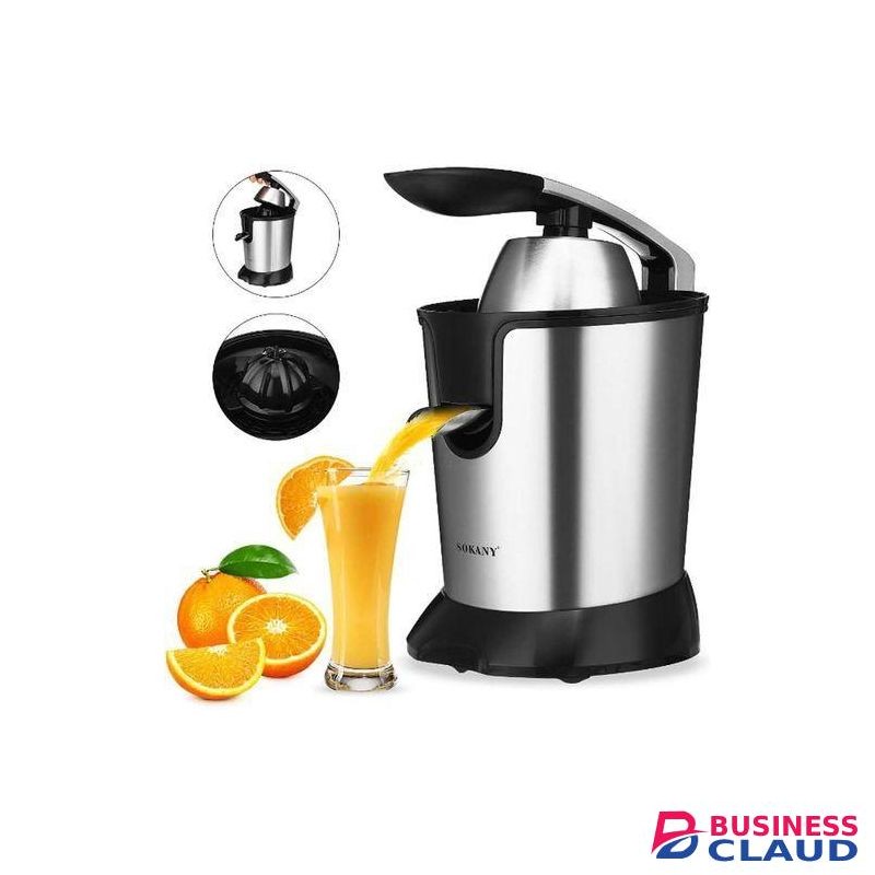 Sokany Quality 350W Electric Citrus Juicer Squeezer With Spiral-Shape Cone, For Orange, Lemon, Grapefruit, BPA-Free, Easy Clean, Black/Stainless Steel