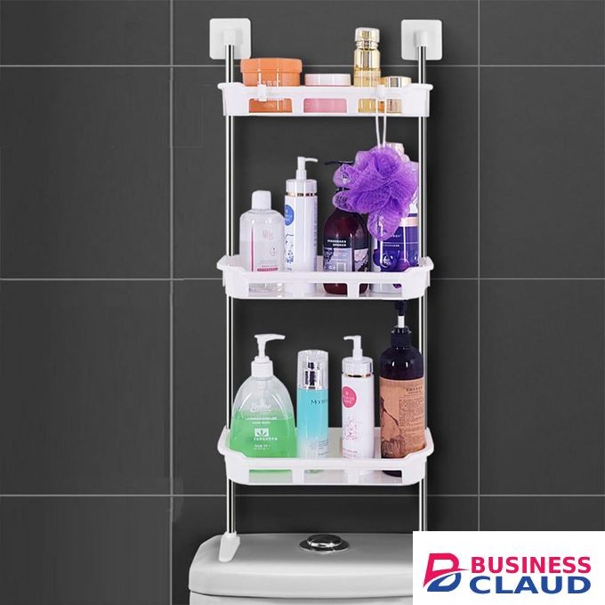 Detachable 3 storey toilet top organizer rack