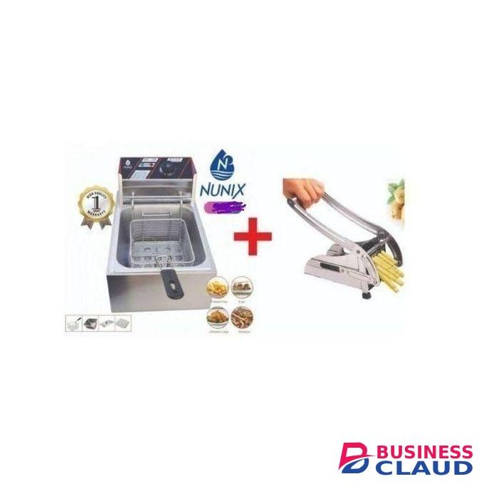 Nunix Electric Deep Fryer Machine Electric - 6L + Free Chips Cutter