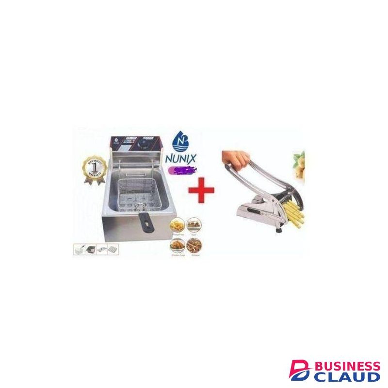 Nunix Electric Deep Fryer Machine Electric - 6L + Free Chips Cutter