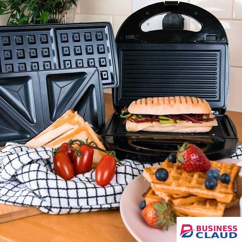 Sokany 3 in 1 sandwich maker with Non-Stick Coating Interchangeable Plates for Sandwich,Waffle Panini Press and grill/