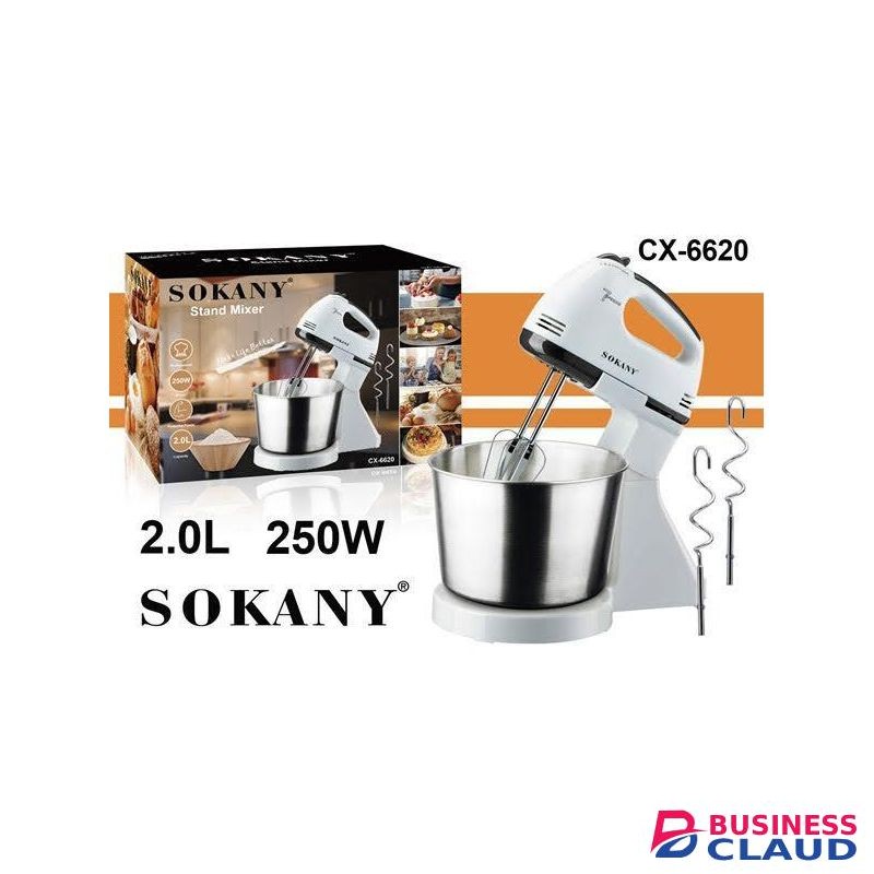 Sokany 2.0L 250W Hand Mixer with Rotating Bowl – Elegant, Efficient & Heavy-Duty Baking Partner