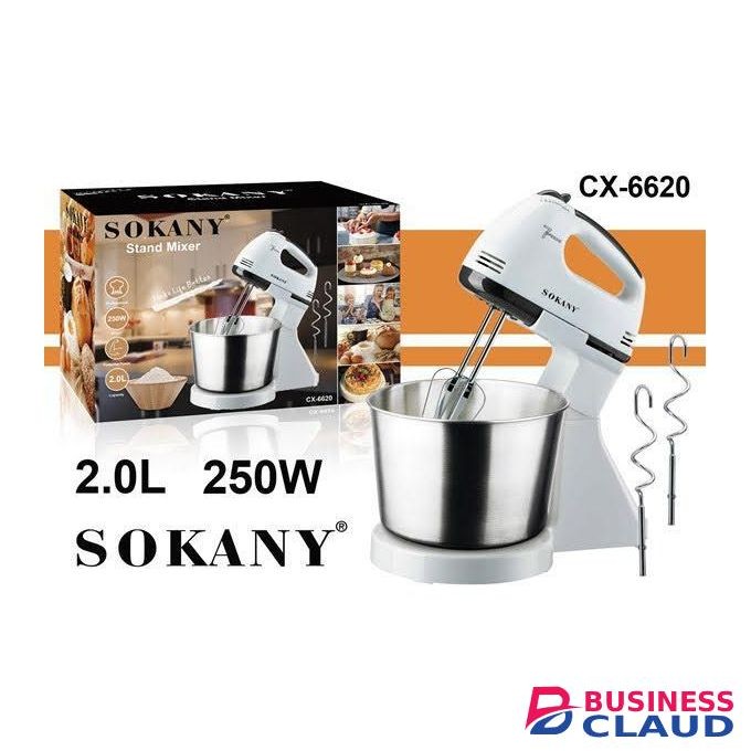Sokany 2.0L 250W Hand Mixer with Rotating Bowl – Elegant, Efficient & Heavy-Duty Baking Partner
