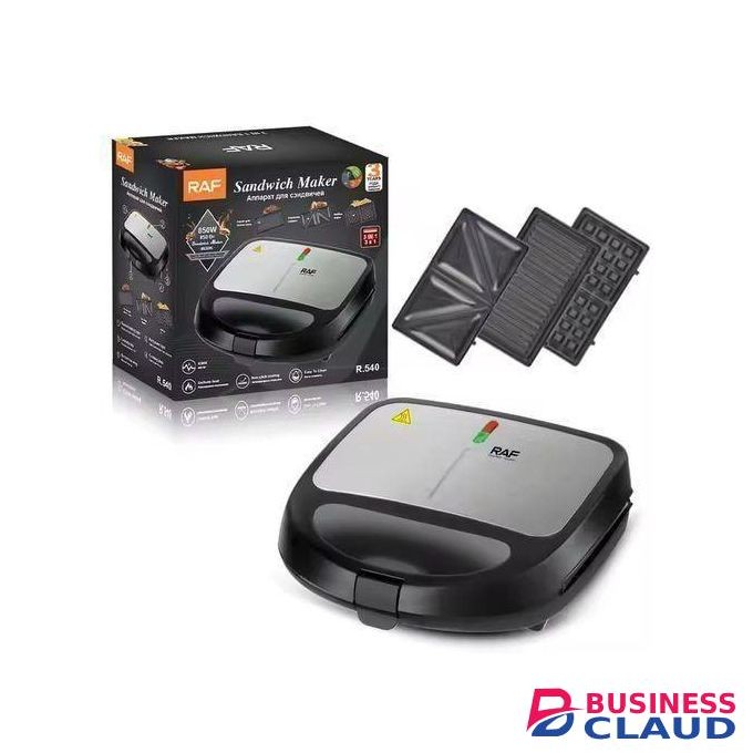 RAF 3 In 1 Sandwich Maker With Nonstick Grill And Waffle Plate-850W