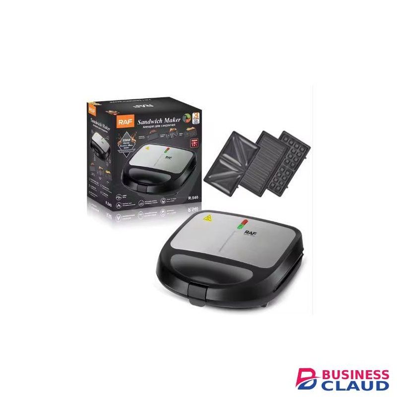 RAF 3 IN 1 Electric Sandwich Maker - Sandwich Maker, Waffle Iron & Panini Press Grill. 850W With Non-Stick Plates.