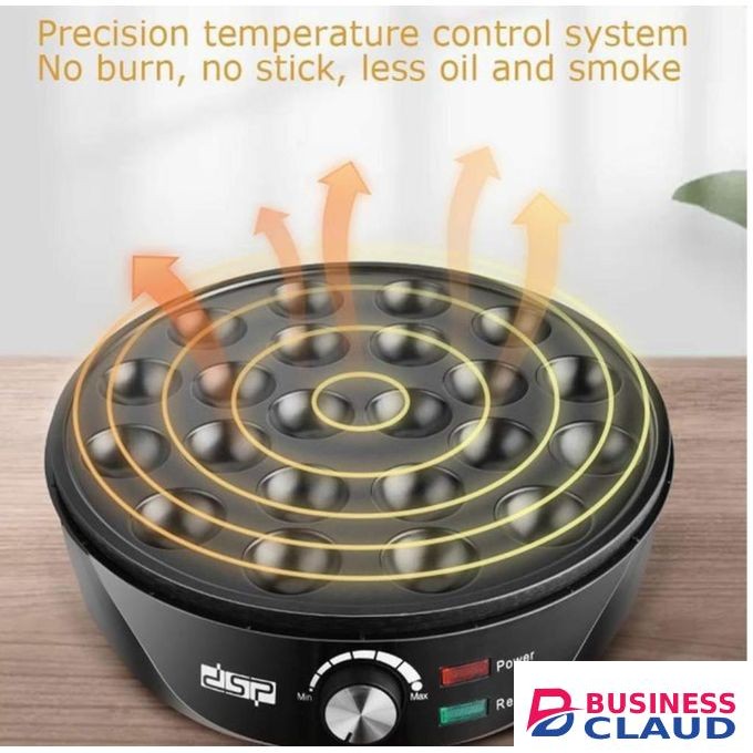 18-Hole Electric Popcake & Vitumbua Maker – Non-Stick Baking Pan with Automatic Temperature Control and Indicator Lights for Mini Pancakes, Donut Holes,