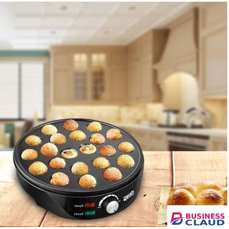 18-Hole Electric Popcake & Vitumbua Maker – Non-Stick Baking Pan with Automatic Temperature Control and Indicator Lights for Mini Pancakes, Donut Holes,