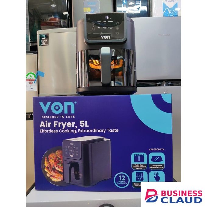 VON A Air Fryer – 5 Litres Digital Slim Design (VAF050DSTK)