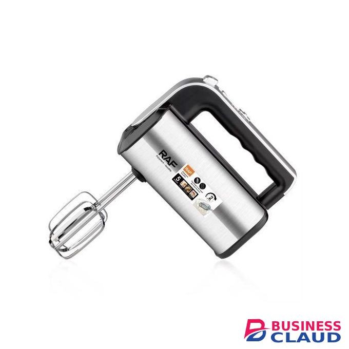 RAF Heavy Duty Hand Mixer (Electric Whisk) 300W With 5 Speeds + Turbo Button, Twin Stainless Steel Kneader And Beater For Mixing, Whipping, Whisking, Kneading