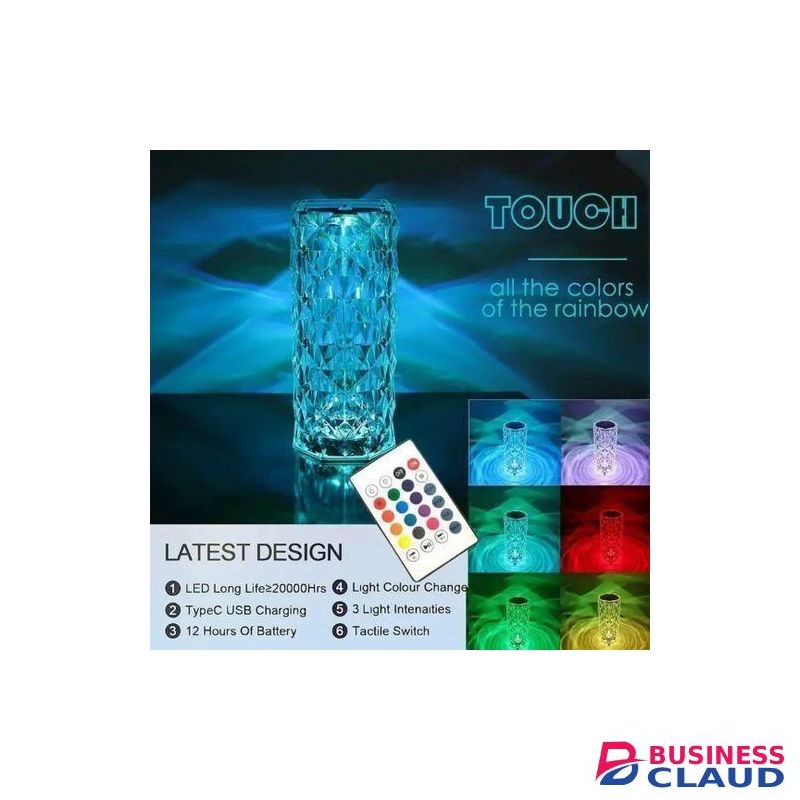 Rechargeable Touch LED crystal table lamp Rose Light projector 16 colors Atmosphere light