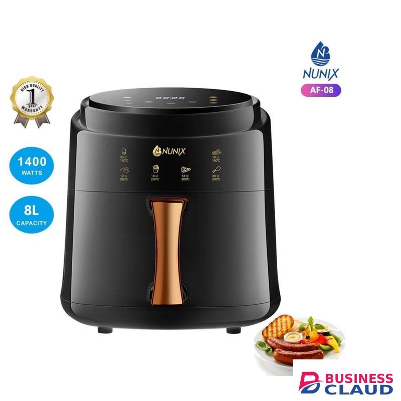 Nunix AF-08 8L Electric Air Fryer-1400W-Black