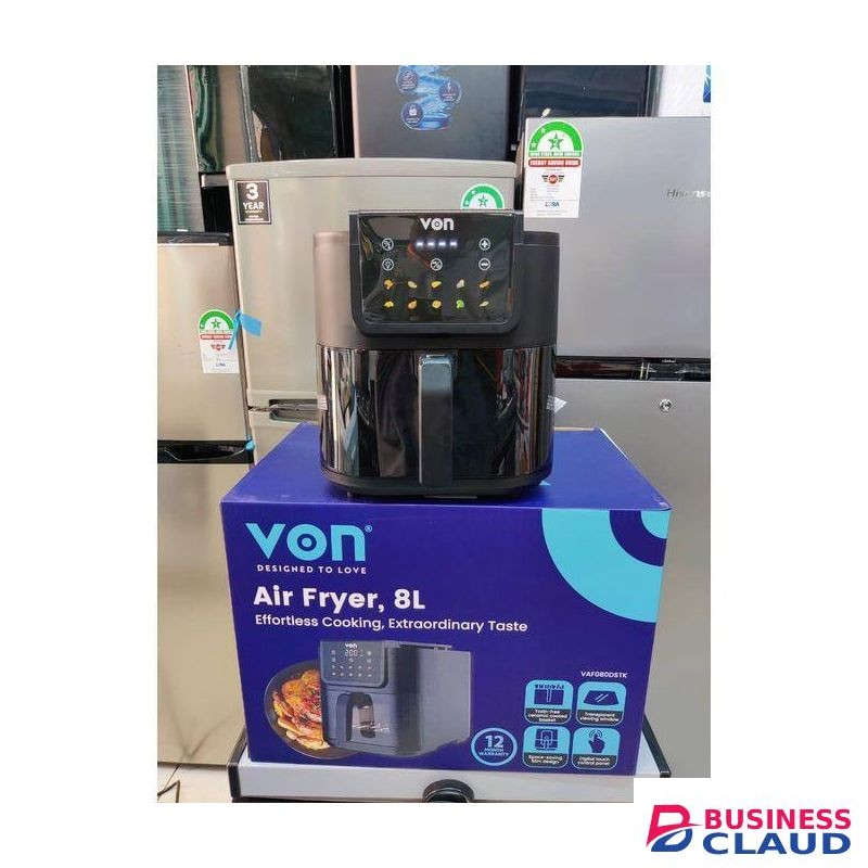 VON 8L Digital Air Fryer Slim Design WITH 1 YR WARRANTY