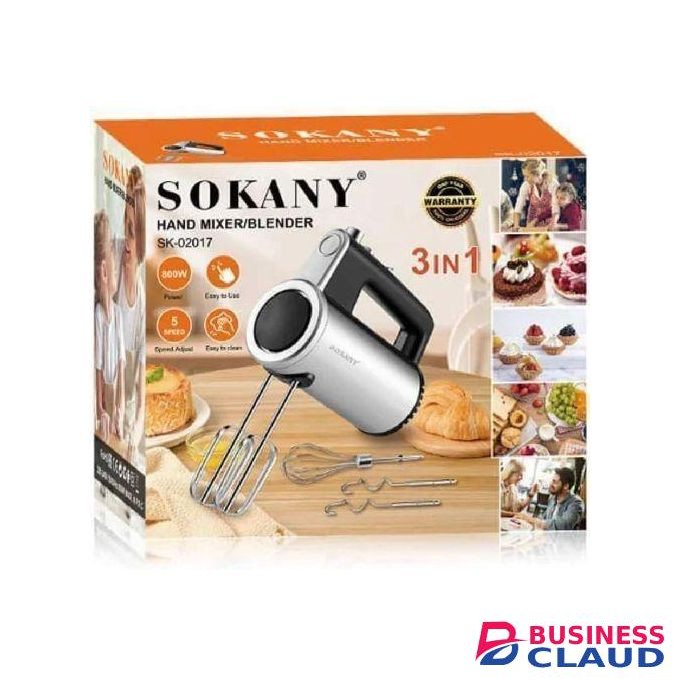 Sokany Heavy duty 5-Speed Electric Hand Mixer, 800W Handheld Mixer with Turbo for Baking & Cooking, Kitchen Food Mixer with Storage Case & 5 Stainless Steel Attachments (2 Beaters, 2 Dough Hooks, 1 Whisks)