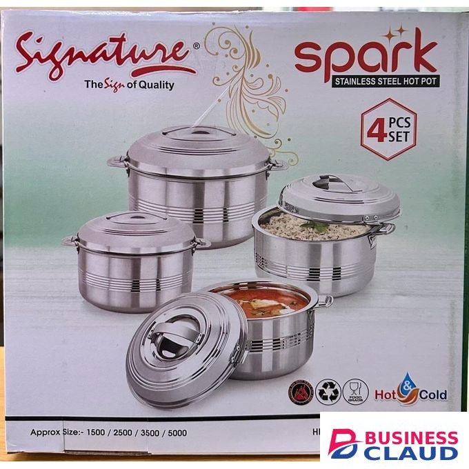 Signature Spark 4-Piece Stainless Steel Hotpot Set – 1500ml to 5000ml