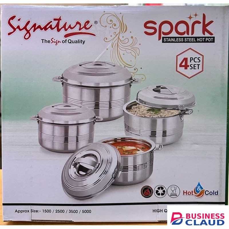 Signature Spark 4-Piece Stainless Steel Hotpot Set – 1500ml to 5000ml