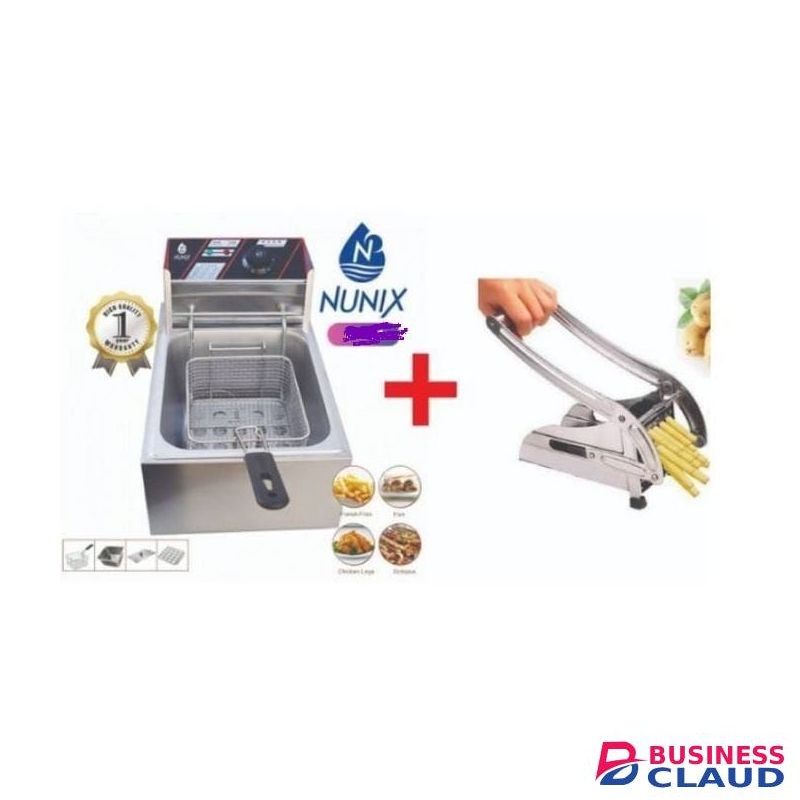 Nunix Electric Deep Fryer Machine - 6L-2500W Plus Chips Cutter