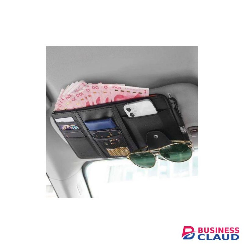 Multifunctional car Sun visor organizer storage bag phone Holder, glasses case, documents holder, pen holder