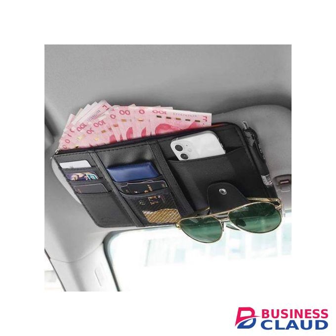 Multifunctional car Sun visor organizer storage bag phone Holder, glasses case, documents holder, pen holder