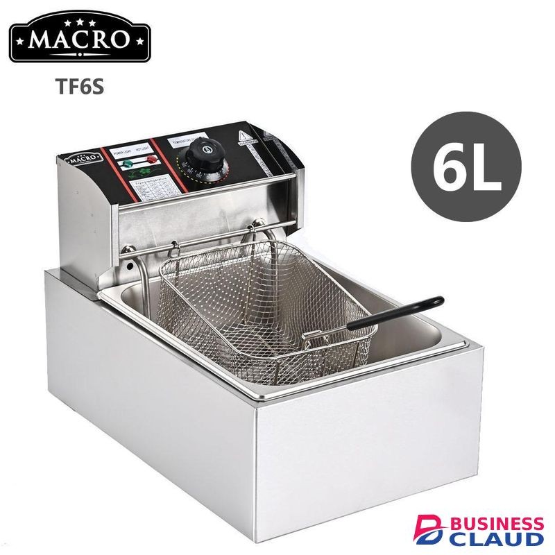 Macro TF6S 6L Single Deep Fryer – Stainless Steel Electric Fryer for Home & Commercial Use