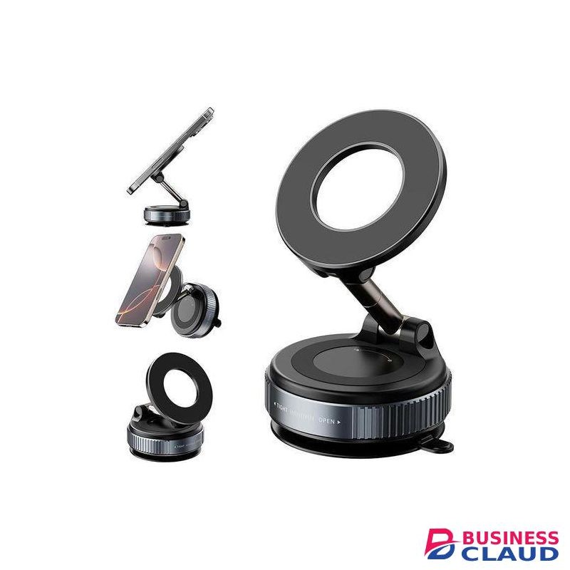 360° Adjustable Vacuum Magnetic Suction Cup Mobile Phone Holder Suitable for Car/Gym/Mirror/Smooth Surface Hands-free Suction