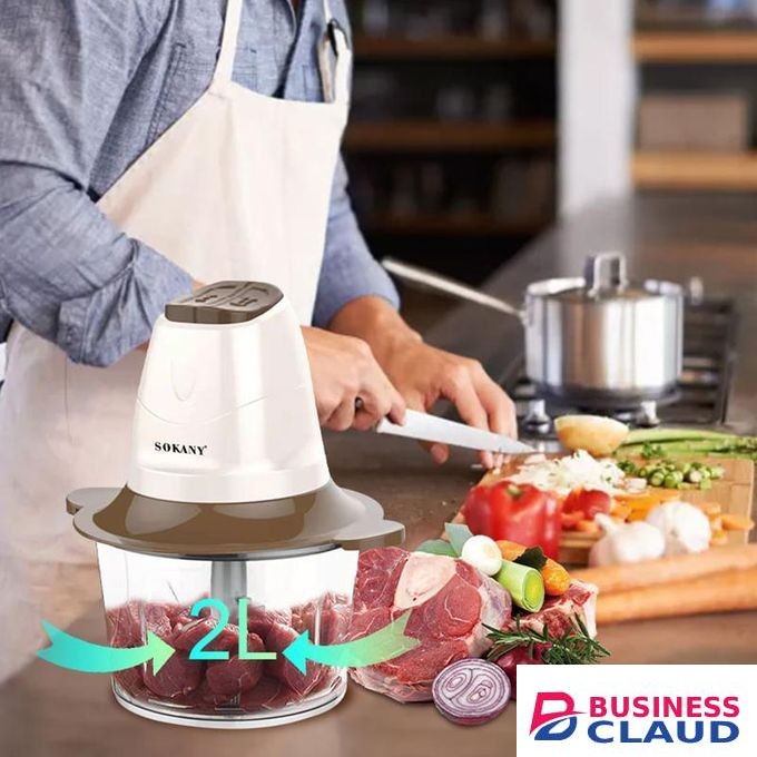 Sokany Electric Meat Grinder ,Food Processor and chopper 2.0L Meat Blender Food Chopper for Meat ,Safe Meat Grinder, Food Processor for meat ,Meat Mincer with Stainless Steel 4 Blades