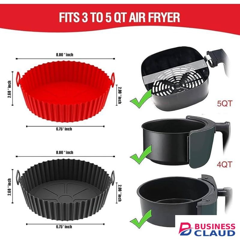 2pc Food grade silicone 16-22cm air fryer liner