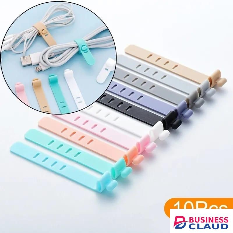 10Pcs Mobile Phone Cable Winder - Earphone Clip Charger Cord Organizer Management Silicone Wire Cord Fixer Holder Cable Belt