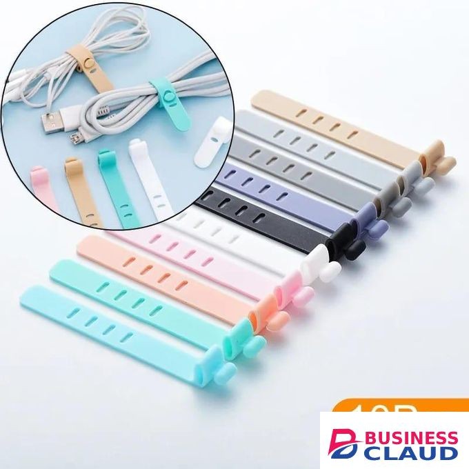 10Pcs Mobile Phone Cable Winder - Earphone Clip Charger Cord Organizer Management Silicone Wire Cord Fixer Holder Cable Belt