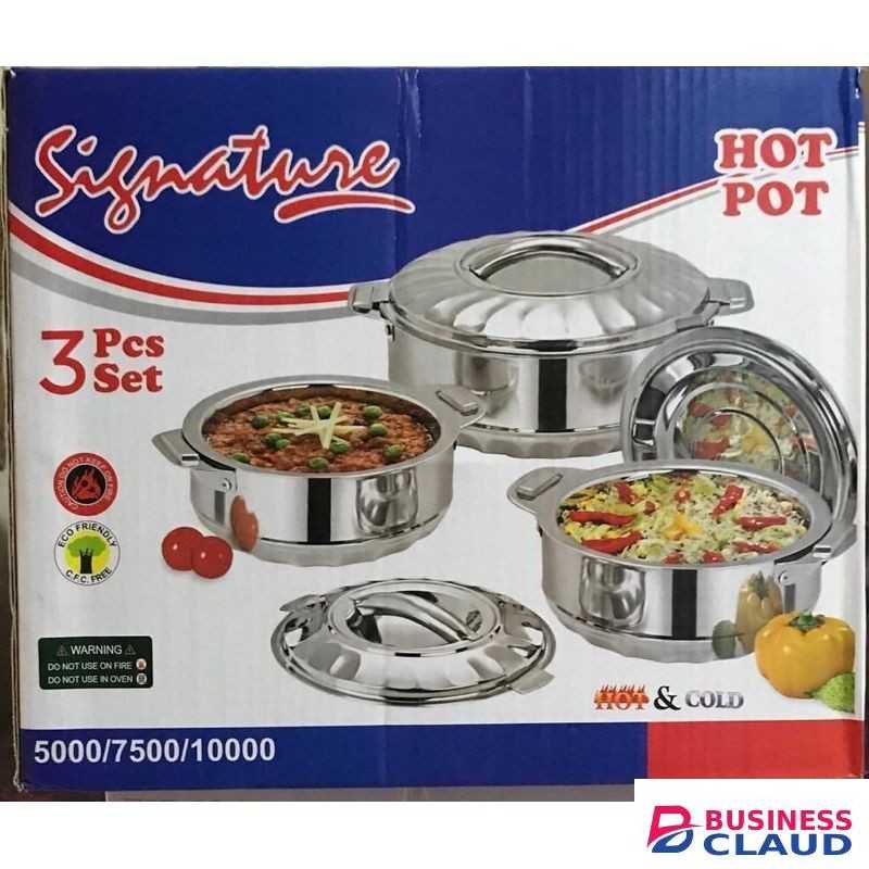 Signature Junior Jumbo 3-Piece Stainless Steel Hotpot Set – 5000ml to 10000ml