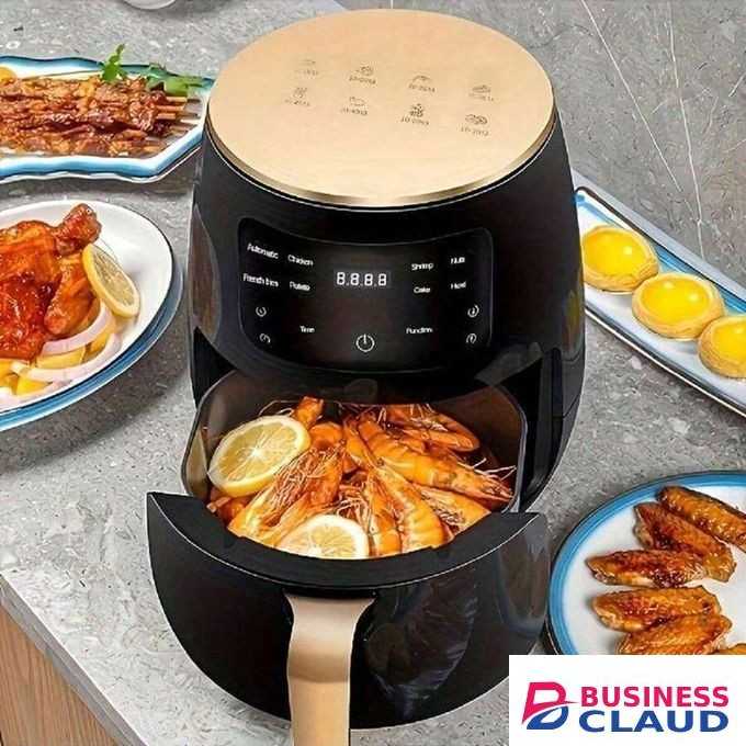 SILVER CREST Air Fryer Digital touch Multifunction Non-Stick bucket & Temperature Control. Ideal for Frying, Grill, Roast, Bake & Toast. Vegetables, French Fries. 6L Capacity Black 2400 watts.