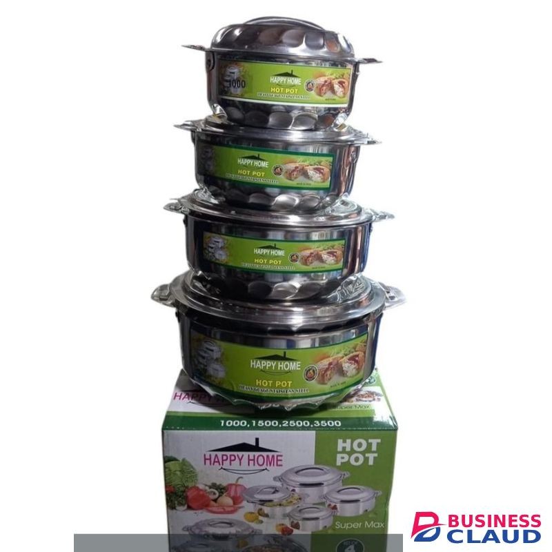 Happy Home 4 Pcs High Quality Insulated Hot Pots