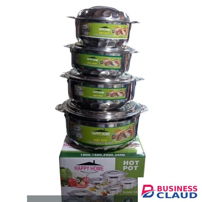 Happy Home 4 Pcs High Quality Insulated Hot Pots