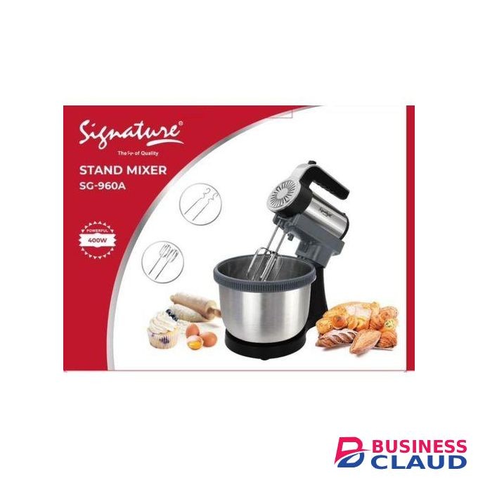 Signature Professional Heavy Duty Kitchen Stand Mixer Machine, 400W Power, 4L Large Capacity, Stainless Steel Bowl