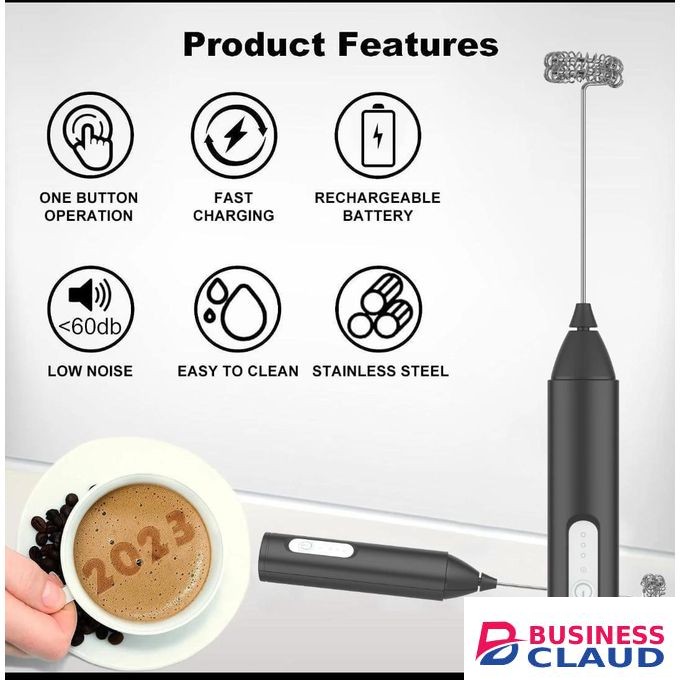 Mini USB Rechargeable Electric Milk Frother 3 Speed Foam Maker Coffee Whisk And Drink Mixer, Handheld Cordless 3-Speed Electric Blender And Egg Beater With USB Charging Port