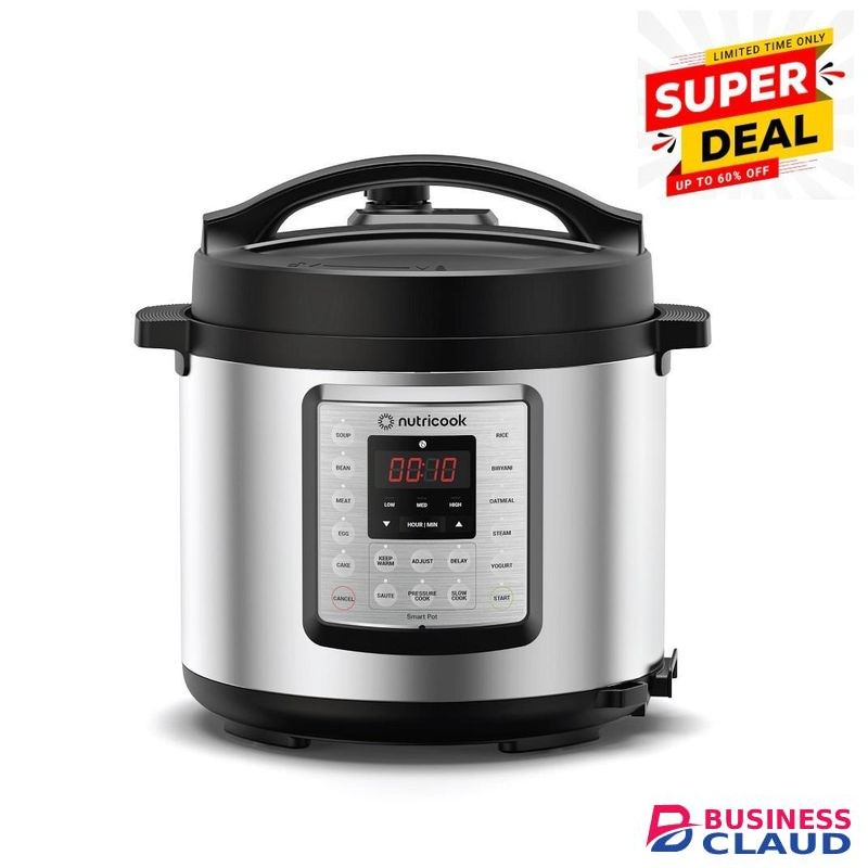 nutricook STAINLESS STEEL INNER POT 6L LITRES ELECTRIC PRESSURE COOKER (EPC) PRE-PROGRAMMED STANLESS STEEL INNER POTSMART POT EKO CAPACITY PRESSURE COOKER 2 YEAR WARRANTY