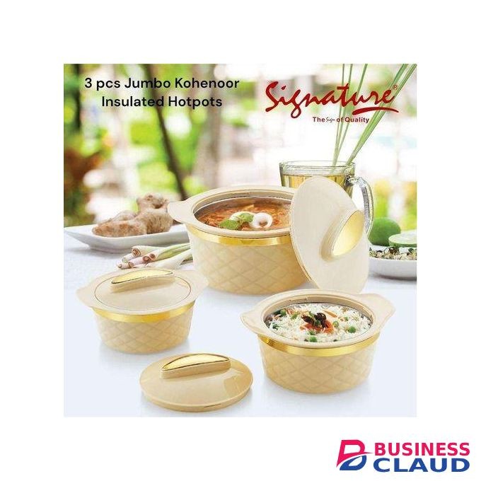 Signature 3 pcs Kohenoor Jumbo Insulated Hotpots (6000/9000/13000)