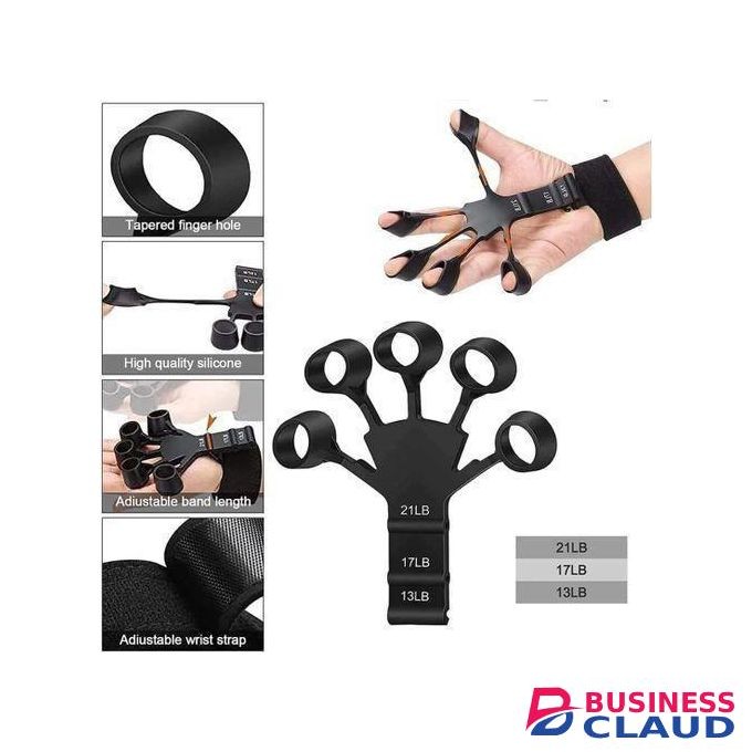 Silicone Hand Grip Strengthener, Finger Exerciser Trainer Wrist Stretcher Strength Training