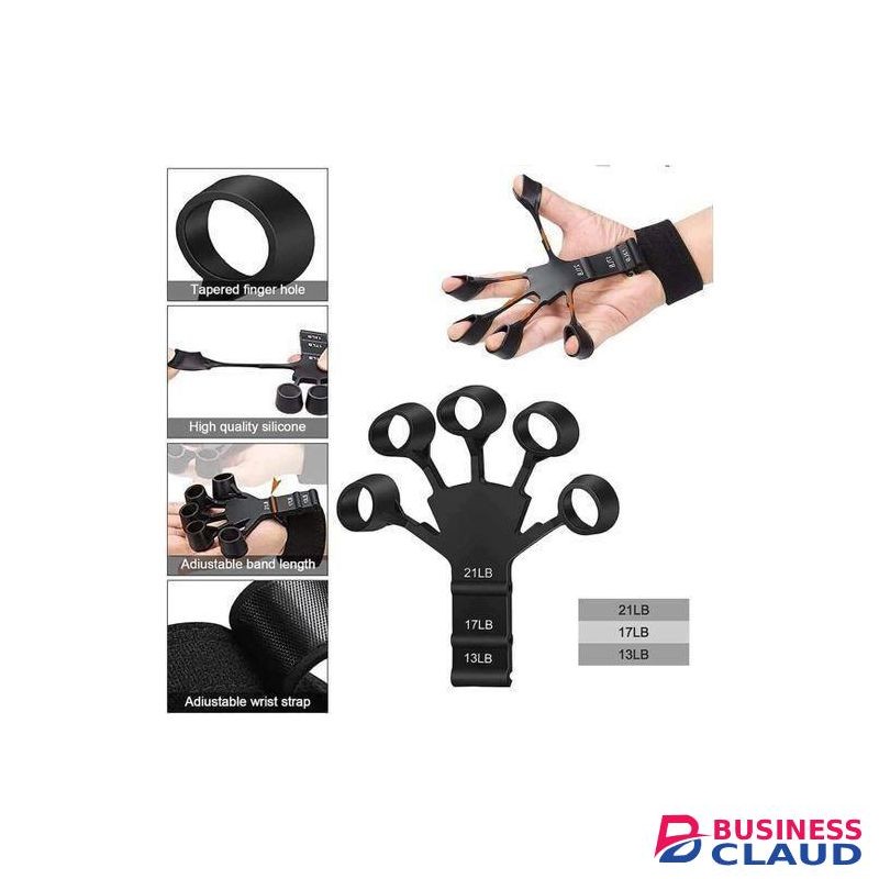 Silicone Hand Grip Strengthener, Finger Exerciser Trainer Wrist Stretcher Strength Training