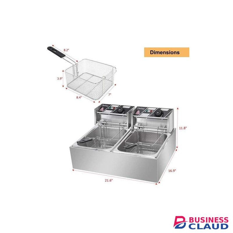 WNGREAT Double Electric Deep Fryer Machine+CHIPS CUTTER+FREE ITEMS