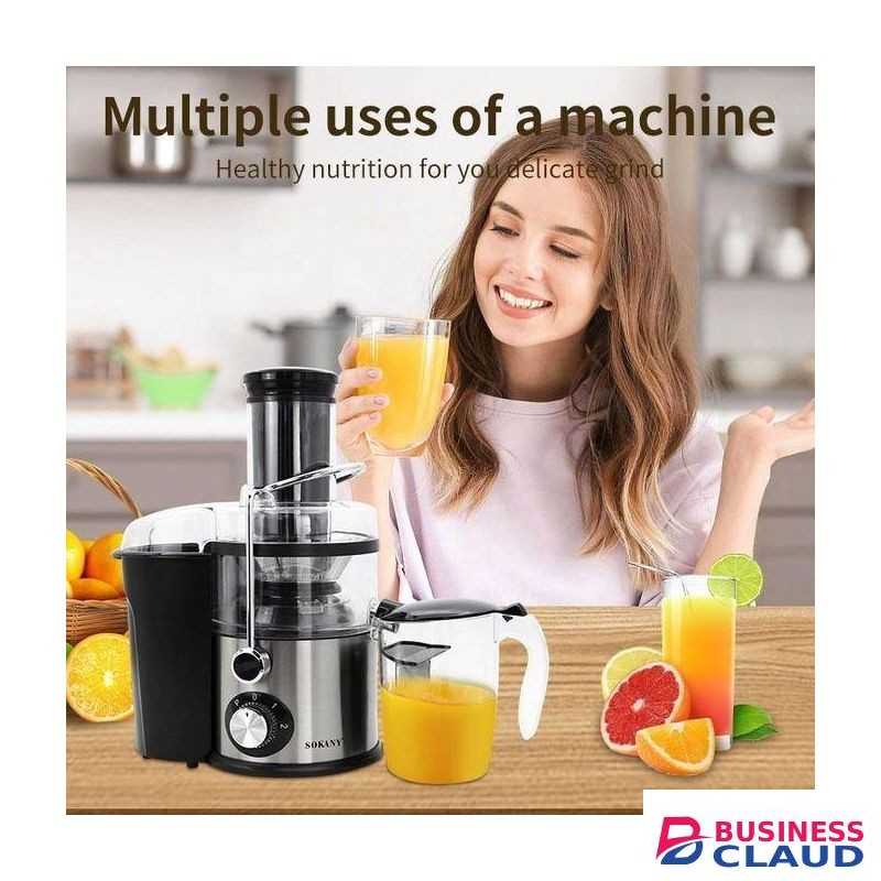 Sokany 1200W Juicer Machine,Centrifugal Juicer Extractor with Wide Mouth Feed Chute for Fruit Vegetable, Easy to Clean, Stainless Steel, BPA-free