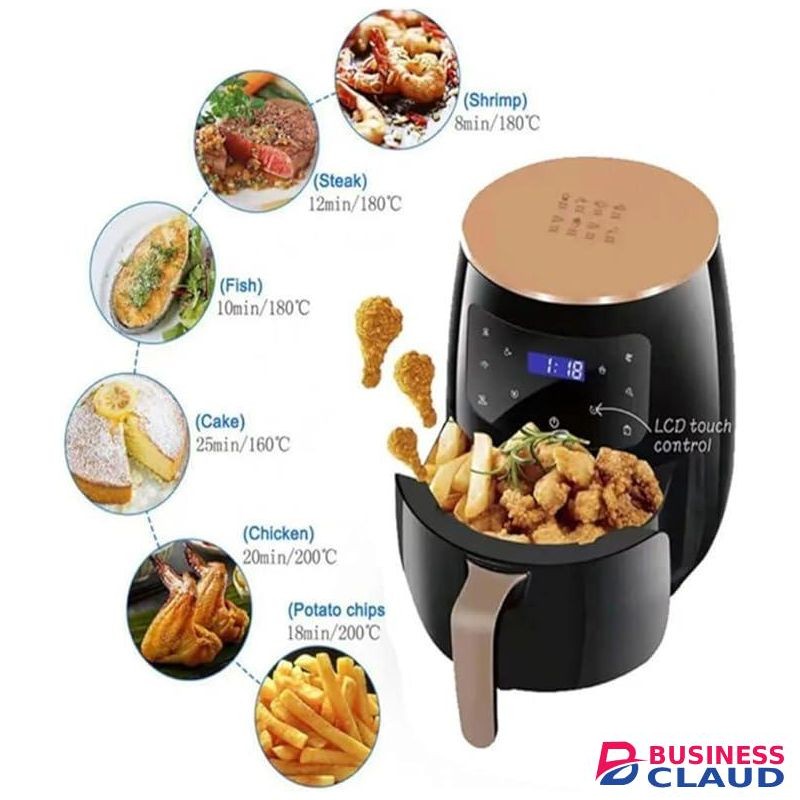REKI Quality 1400W air fryer 6L – Non-Stick bucket & Digital Temperature Control – The smart fryer Ideal for Frying, Grilling, Roasting, Baking, & Toasting Vegetables, French Fries, Meat & Fish,air fryer large capacity