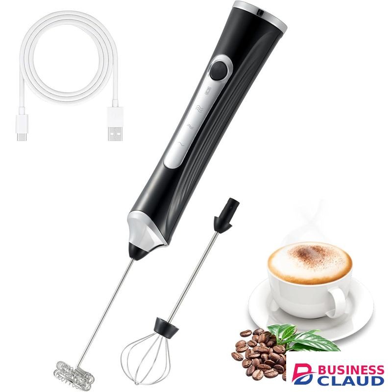 Handheld Electric Milk Frother , Coffee Whisk Foam Mixer with USB Rechargeable 3 Speeds, Foam Maker Blender for Latte, Cappuccino, Hot Chocolate, Egg (Black) (Black)