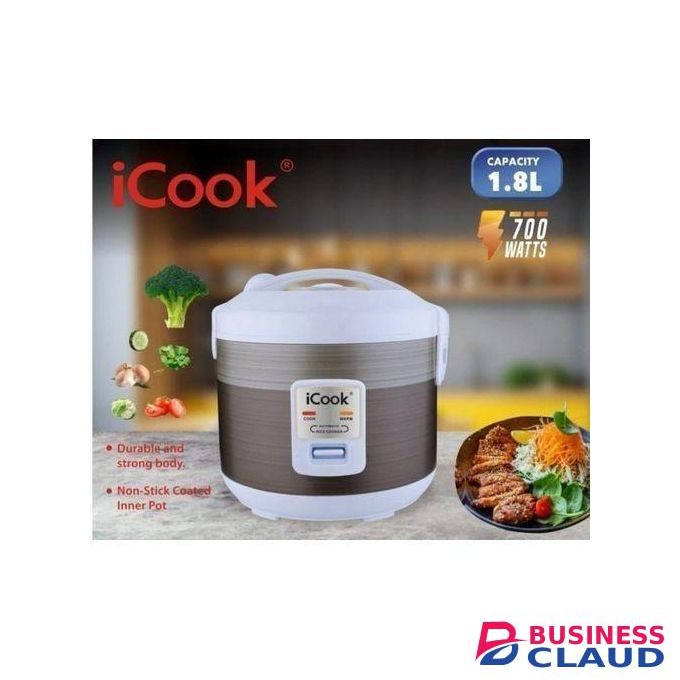 icook 1.8l nonstick multipurpose rice cooker 700w