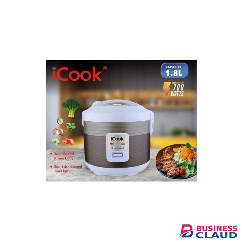 icook 1.8l nonstick multipurpose rice cooker 700w