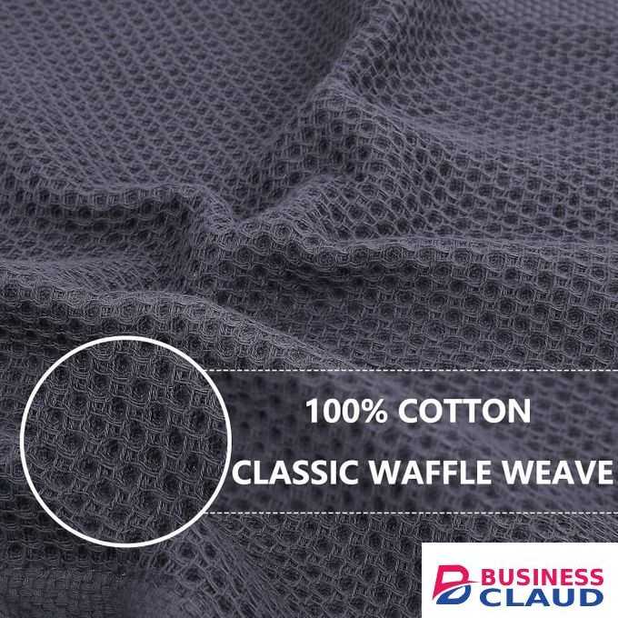 TodyJeyHo 100% Cotton Waffle Weave Kitchen Dish Cloths, Tea Towels Ultra Soft Absorbent Quick Drying Dish Towels, 34×34 CM, 3 Pack(Dark blue, Beige, Brown)