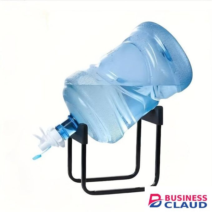 Stainless Steel 11.36-18.93 L Water Jug Stand with Dual Dispenser Valves, Rust-Resistant, Non-Slip, Fast Flow Spout, Includes 2 Caps, Fits 55mm Bottles (Black)