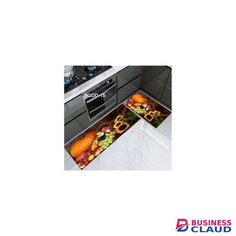 High quality HEAVY grip Rubber underside floor 2pcs set 3D kitchen mat NON SLIP