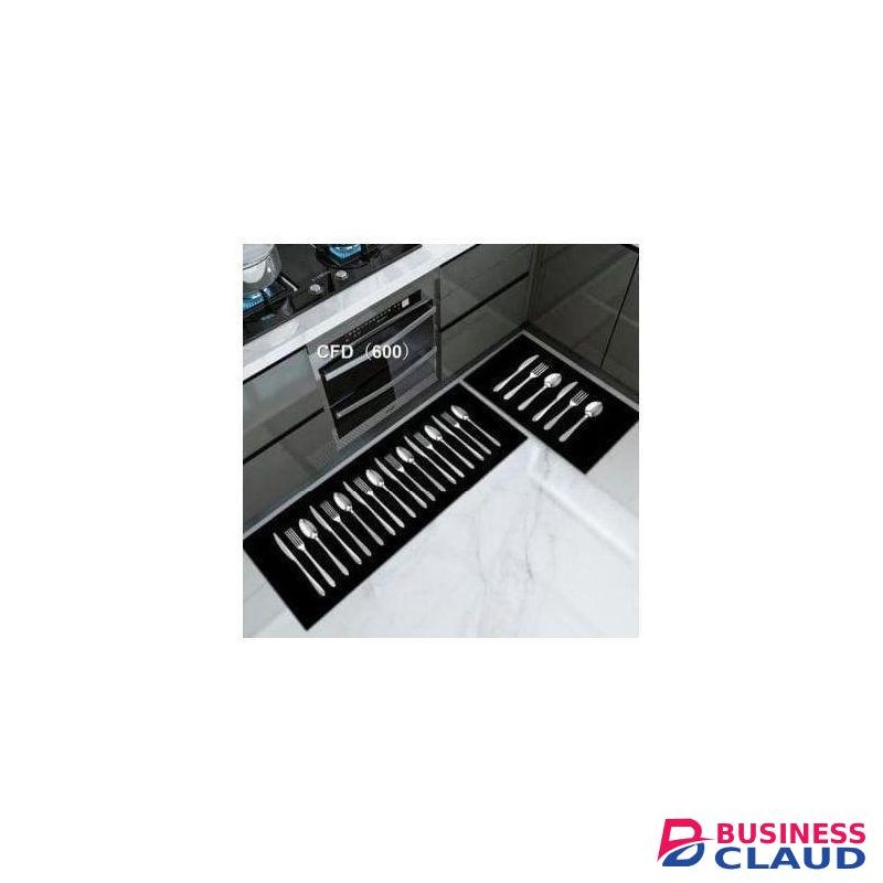 High quality HEAVY grip Rubber underside floor 2pcs set 3D kitchen mat NON SLIP