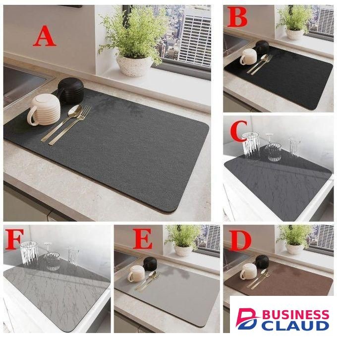 Dish Drying Mat Super Absorbent Hide Stain Dish Drying Pad With Non-slip Rubber 1pc